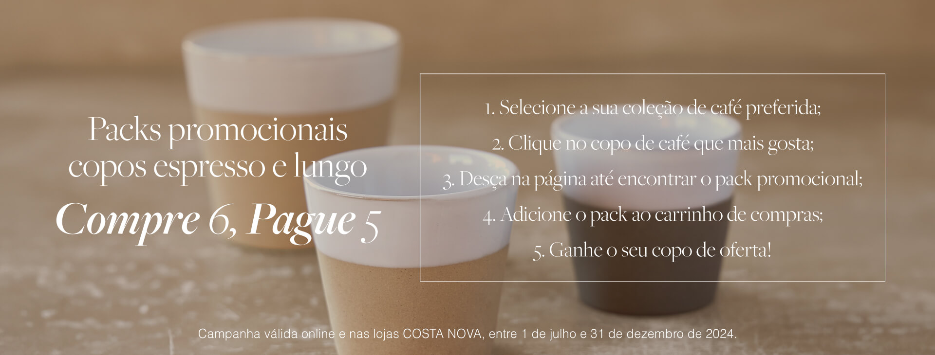 Packs promocionais grespresso espresso e lungo Costa Nova