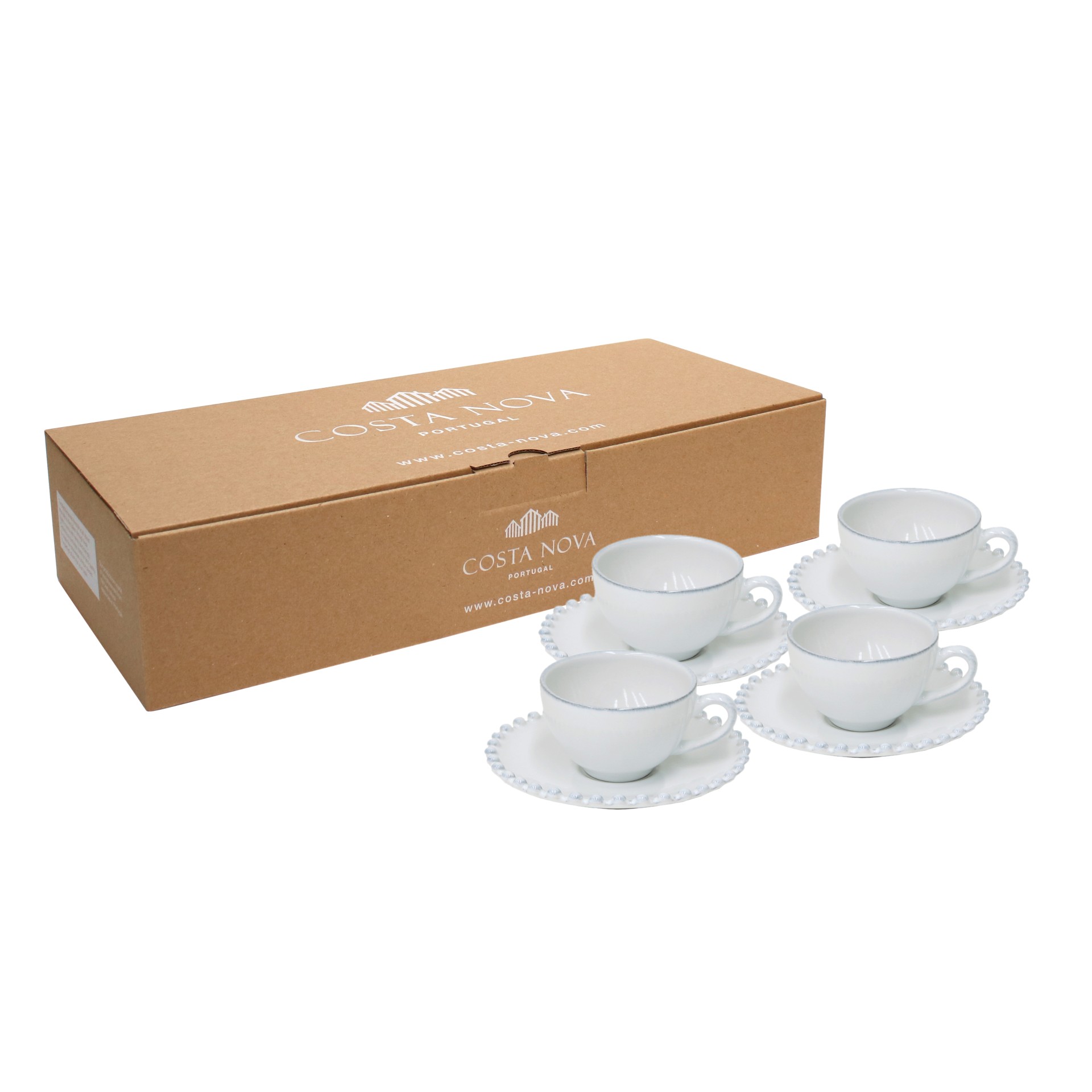 Gift Set 4 Tasses  Caf et Soucoupes Pearl