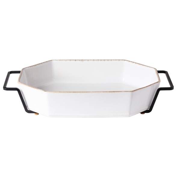 Large Octagonal Baker with Metallic Holder Luzia