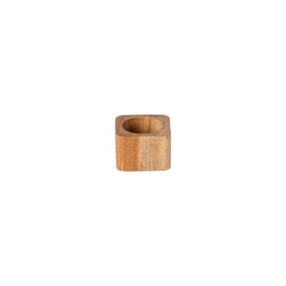 Set 4 Square Wood Napkin Rings Napkin Ring Collection - Wood