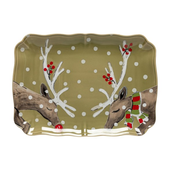 Rectangular Platter Deer Friends by Casafina