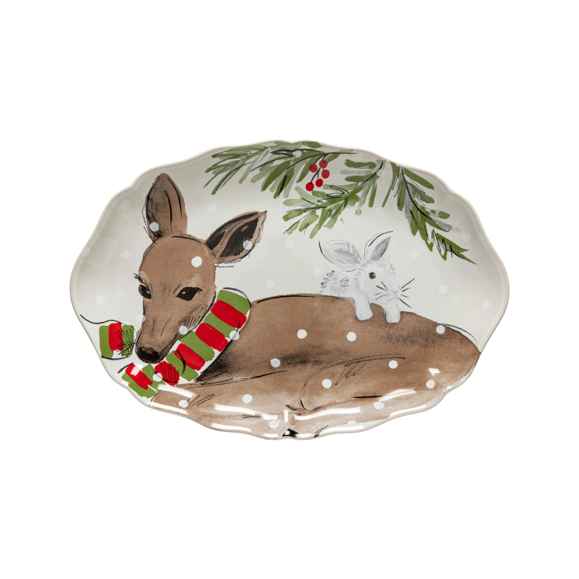 Travessa Oval Deer Friends by Casafina