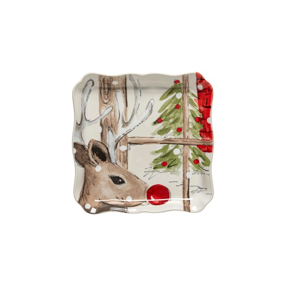 Square Tray Deer Friends by Casafina