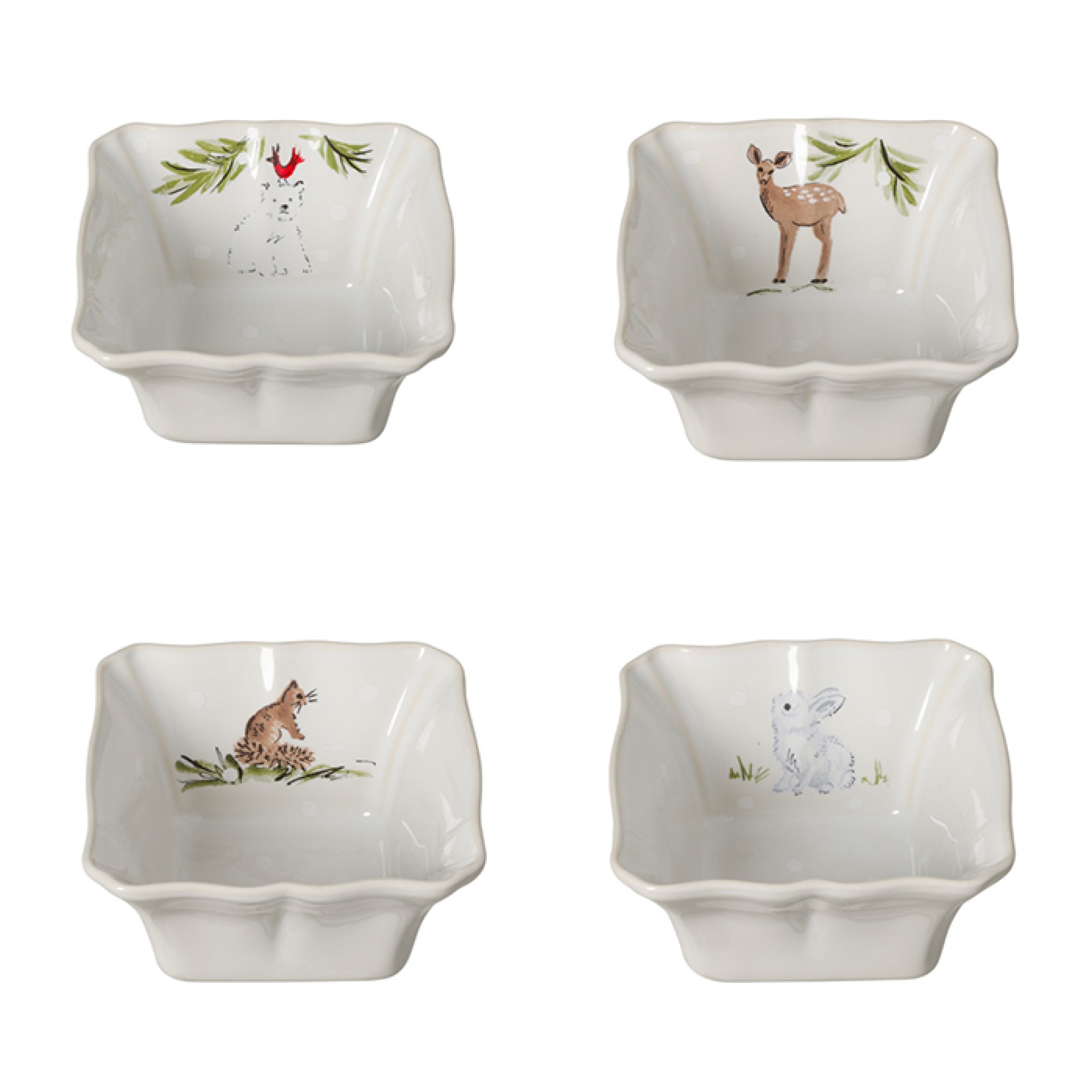 Set 4 Individual Bakers Deer Friends by Casafina