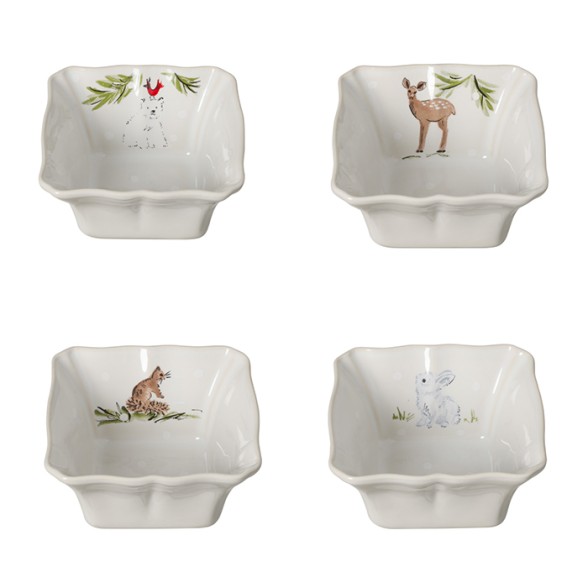 Set 4 Fuentes Horno Individuales Deer Friends by Casafina