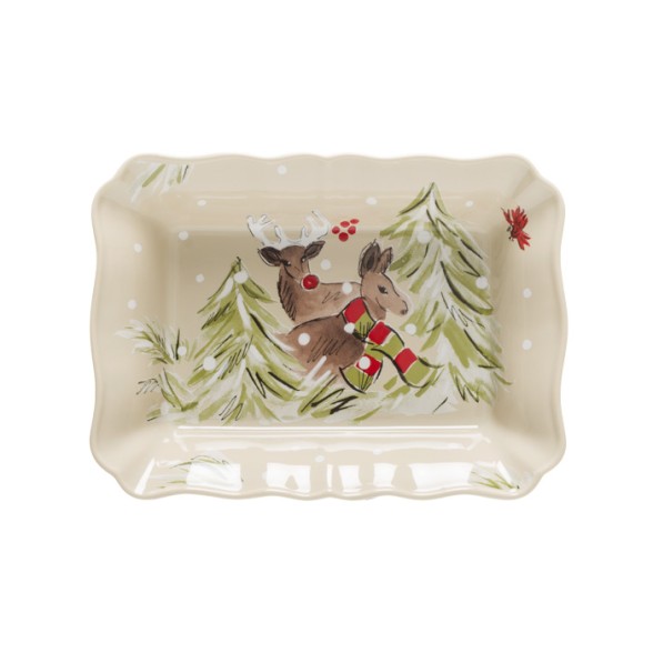 Fuente Horno Rectangular Deer Friends by Casafina