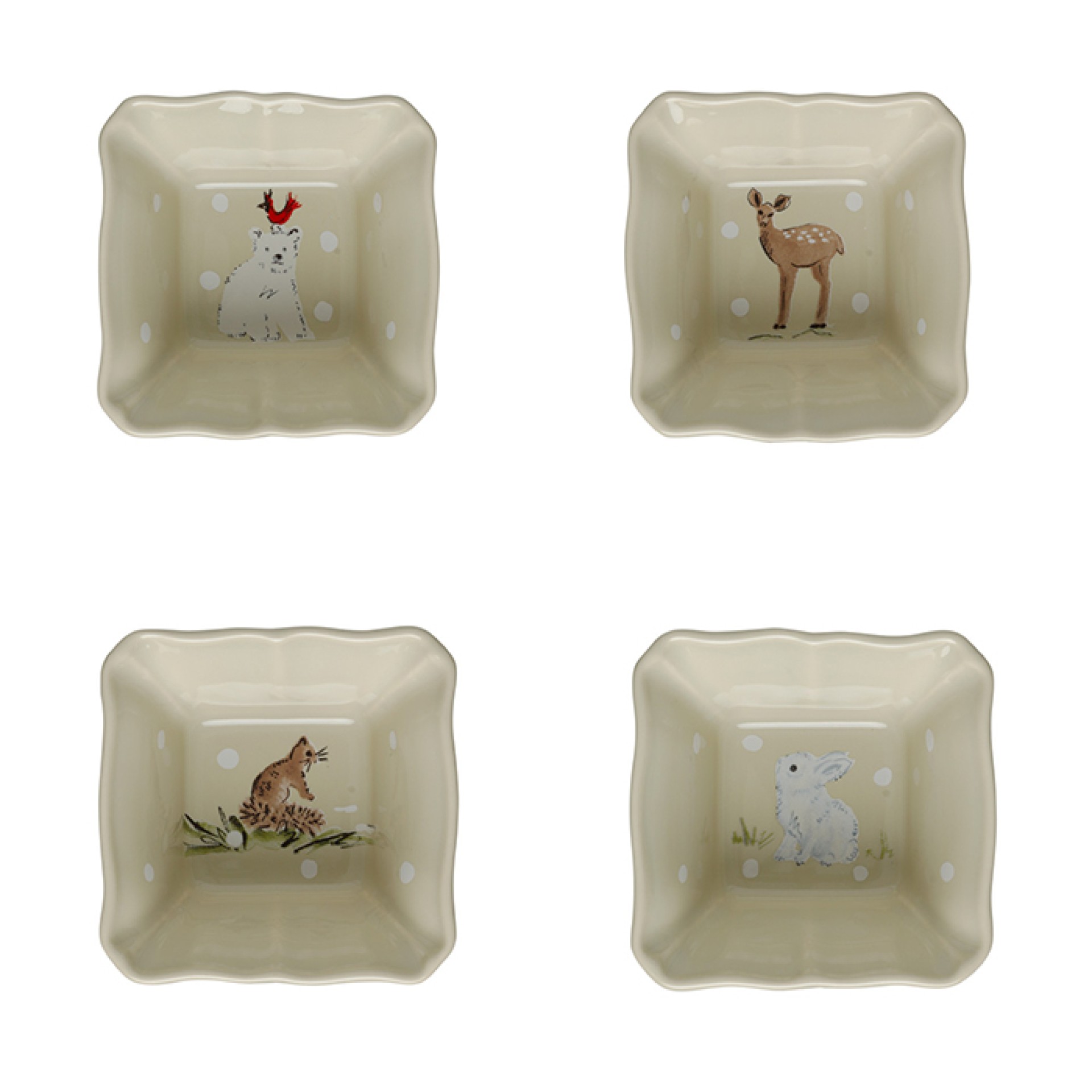 Set 4 Ramequins Deer Friends by Casafina