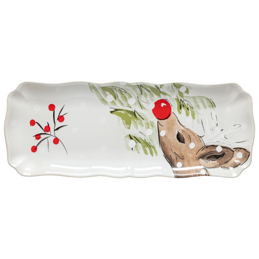 Rectangular Tray Deer Friends by Casafina