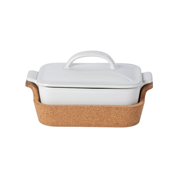 Gift Rectangular Covered Casserole with Cork Tray Ensemble by Casafina