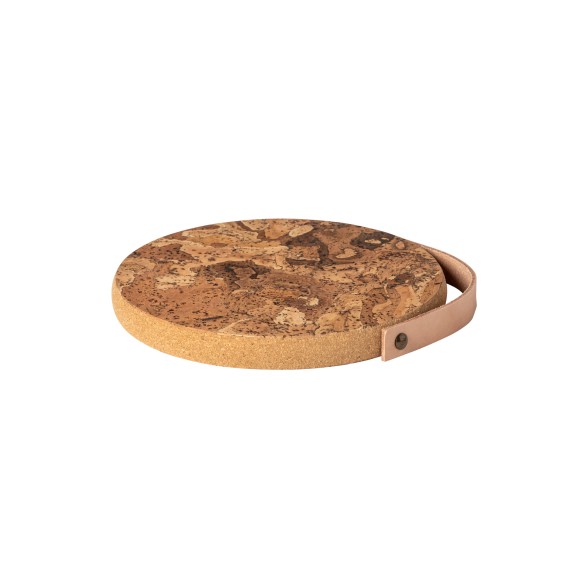 Small Cork Trivet with Leather Handle Cork by Casafina