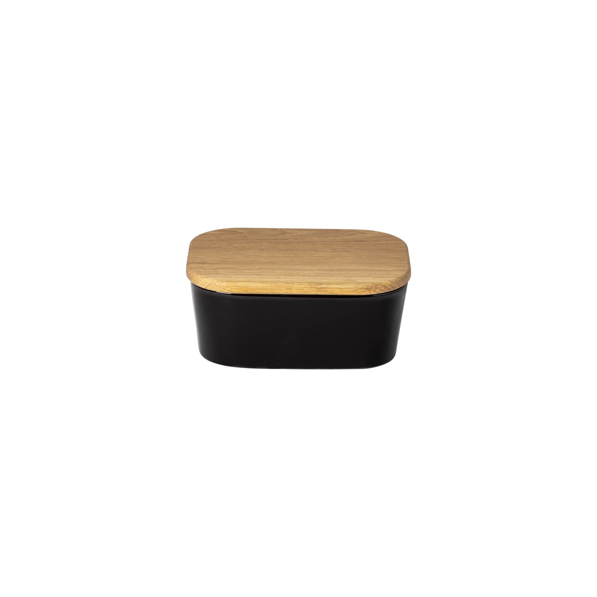 Gift Rectangular Butter Dish with Oak Wood Lid Ensemble by Casafina