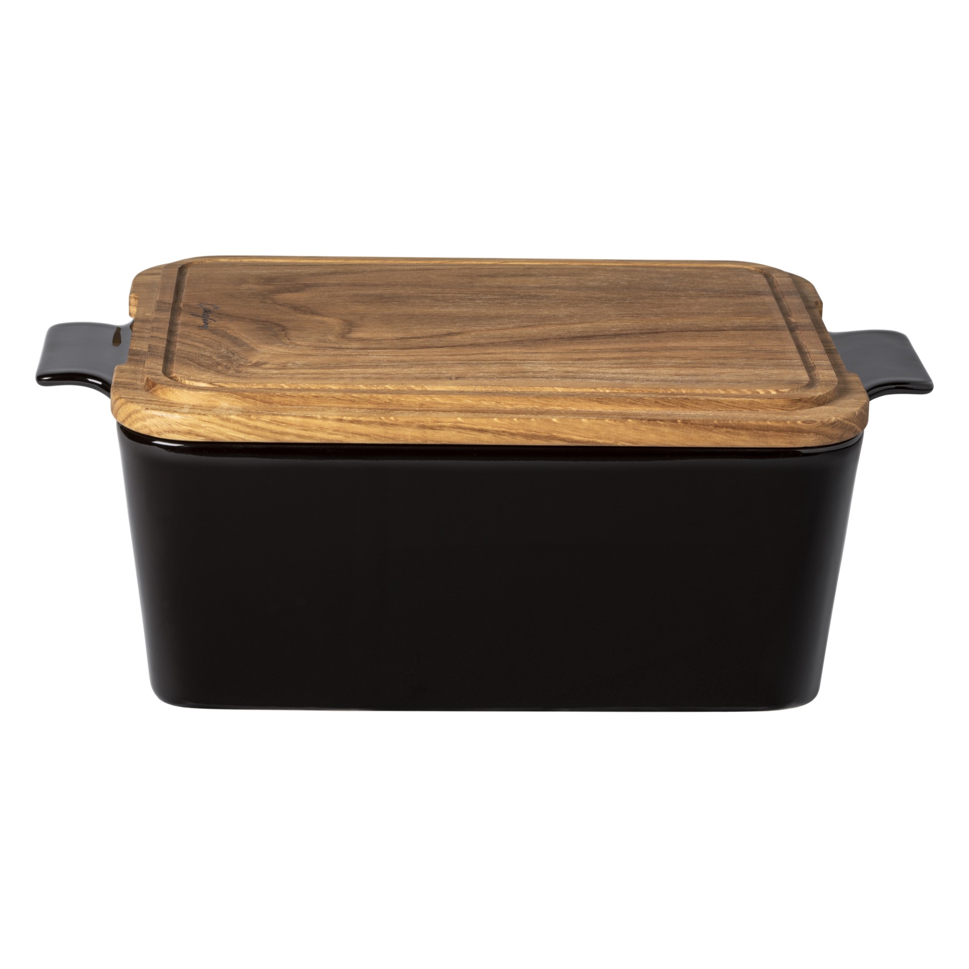 Gift Rectangular Bread Box with Oak Wood Ensemble by Casafina