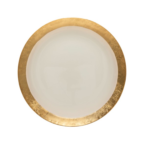 Prato Marcador de Vidro com Filete Dourado Camilla by Casafina