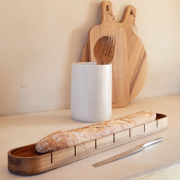 Gift Oak Baguette Board with Knife Pacifica by Casafina