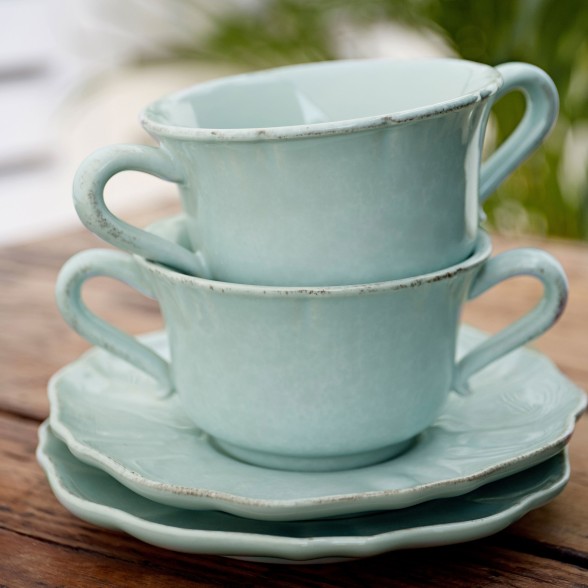 Consomme Cup and Saucer Impressions by Casafina