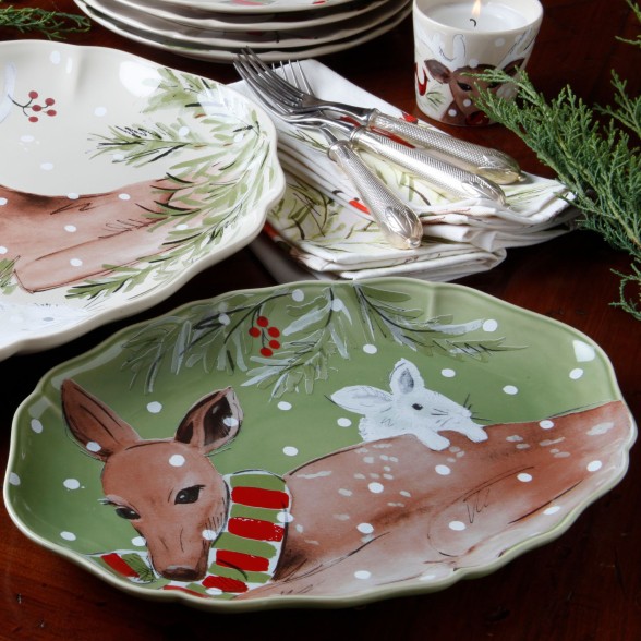 Plat Ovale Deer Friends by Casafina