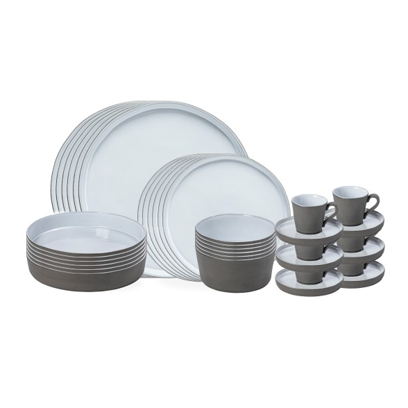 Set Table 30 Pices avec Tasse et Soucoupe  Caf Lagoa Ecogres