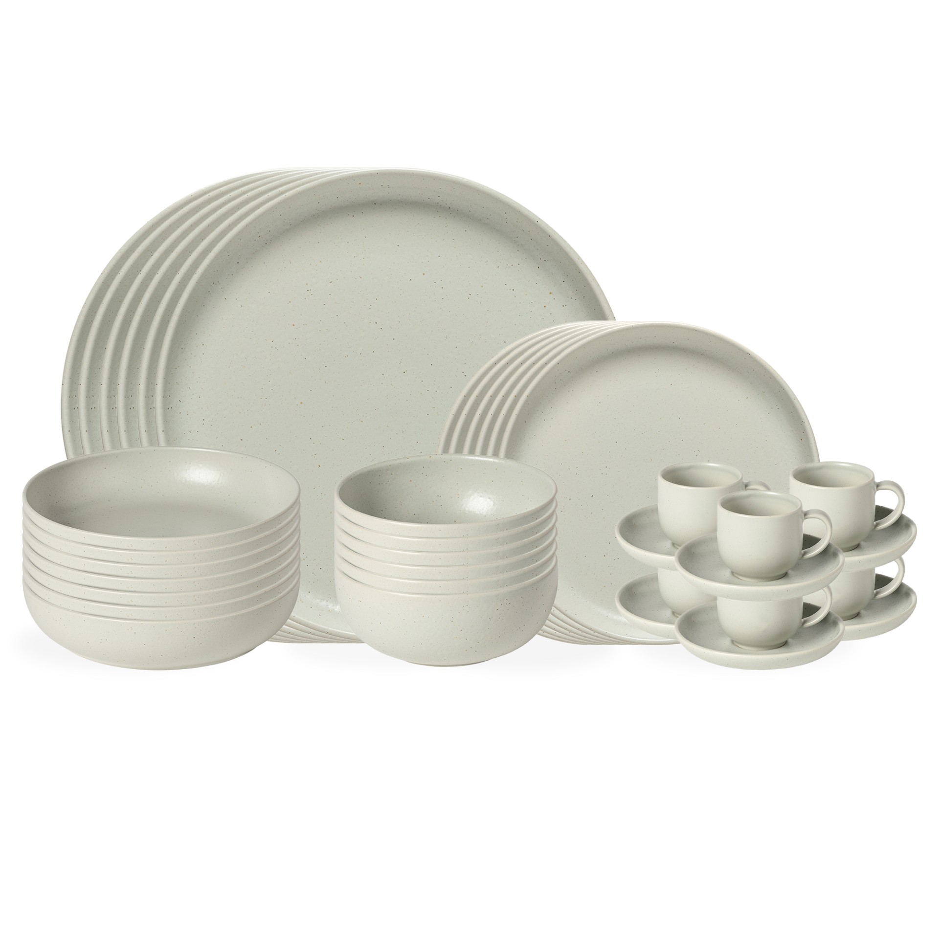 Set Table 30 Pices avec Tasse et Soucoupe  Caf Pacifica by Casafina