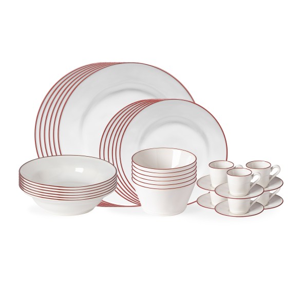 Set Table 30 Pices avec Tasse et Soucoupe  Caf Beja