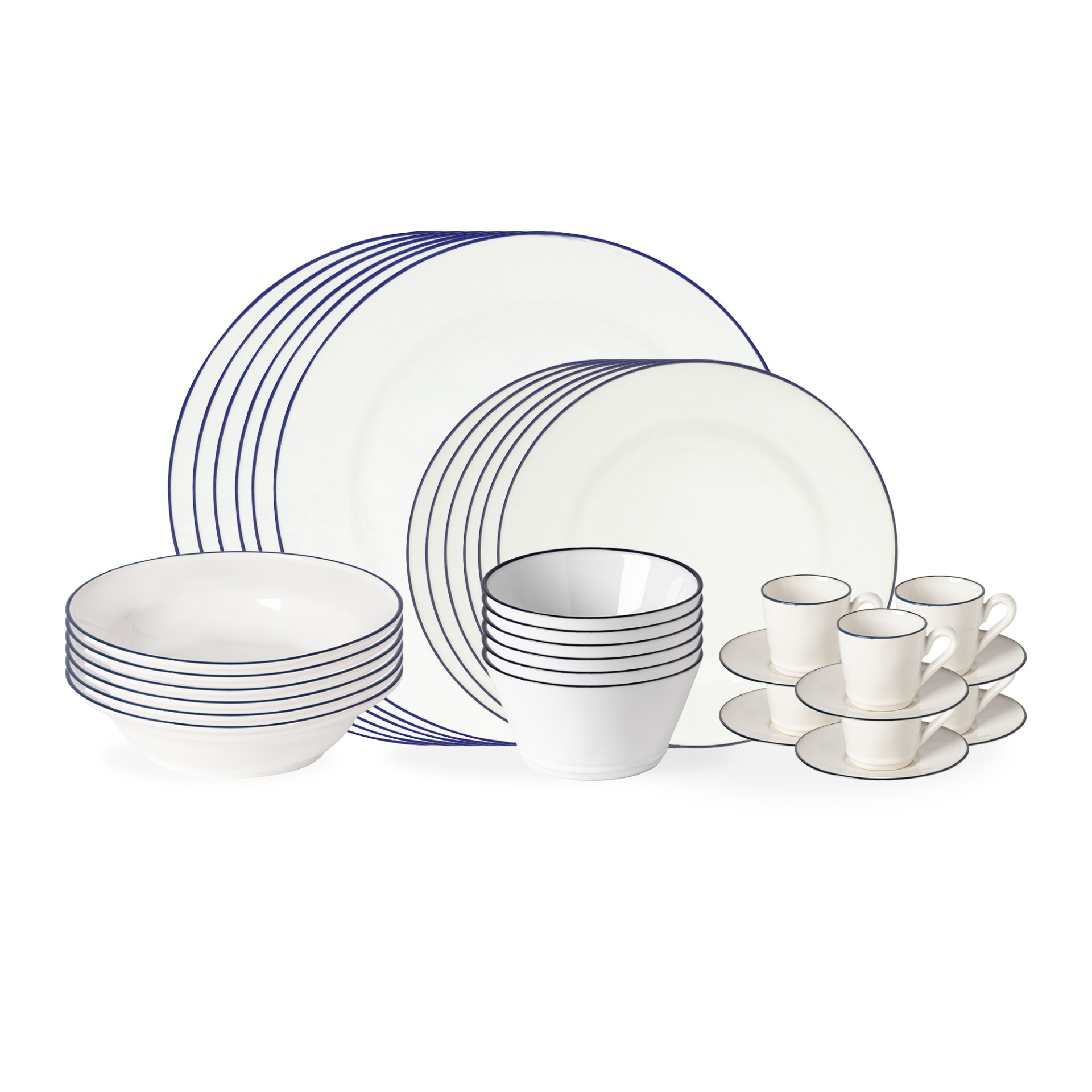 Set Table 30 Pices avec Tasse et Soucoupe  Caf Beja