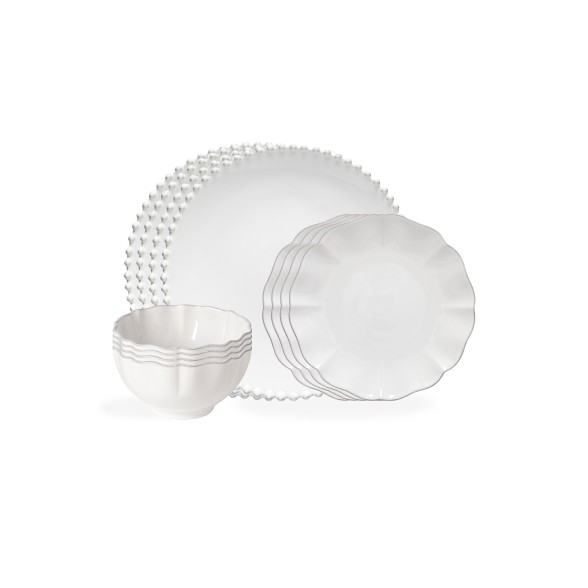 12-piece Dinnerware Set with Bowl Pearl & Rosa