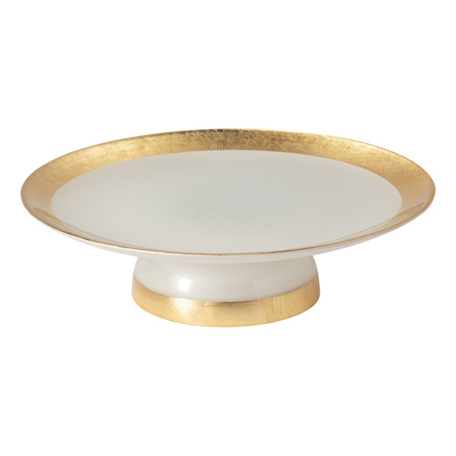 Glass Band Gold Footed Plate Camilla by Casafina