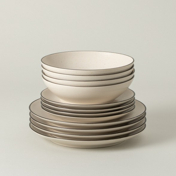 12-piece Dinnerware Set with Soup / Pasta Bowl Augusta