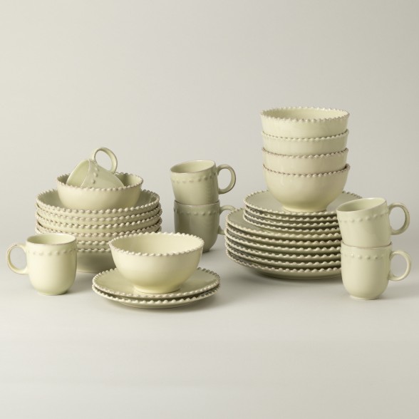 30-piece Dinnerware Set with Mug Pearl