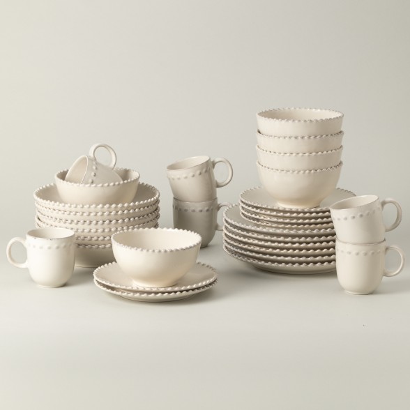 30-piece Dinnerware Set with Mug Pearl