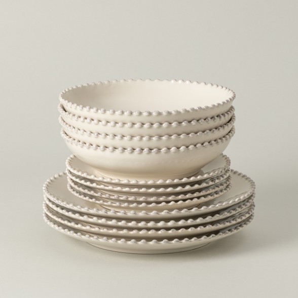 12-piece Dinnerware Set with Pasta Plate Pearl